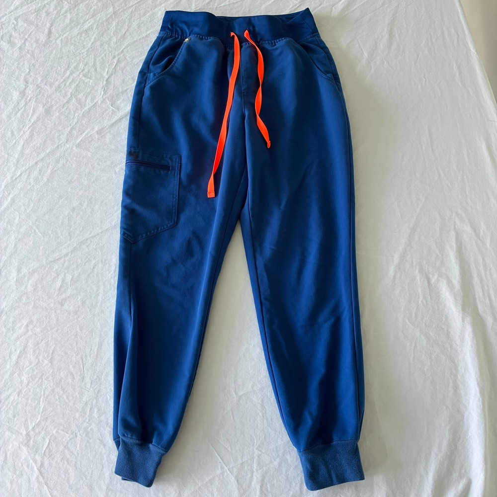 FIGS Royal Blue Technical Collection Jogger Scrub Pants Small Petite W23SW2017P